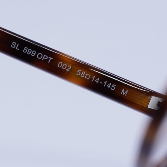 Saint Laurent SL599OPT 002 Eyeglasses Dark Havana 58mm Square Frame - Picture 7 of 11